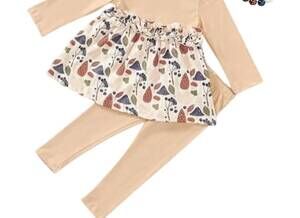 NEW PETE + LUCY girls fun in the forest two piece set in natural